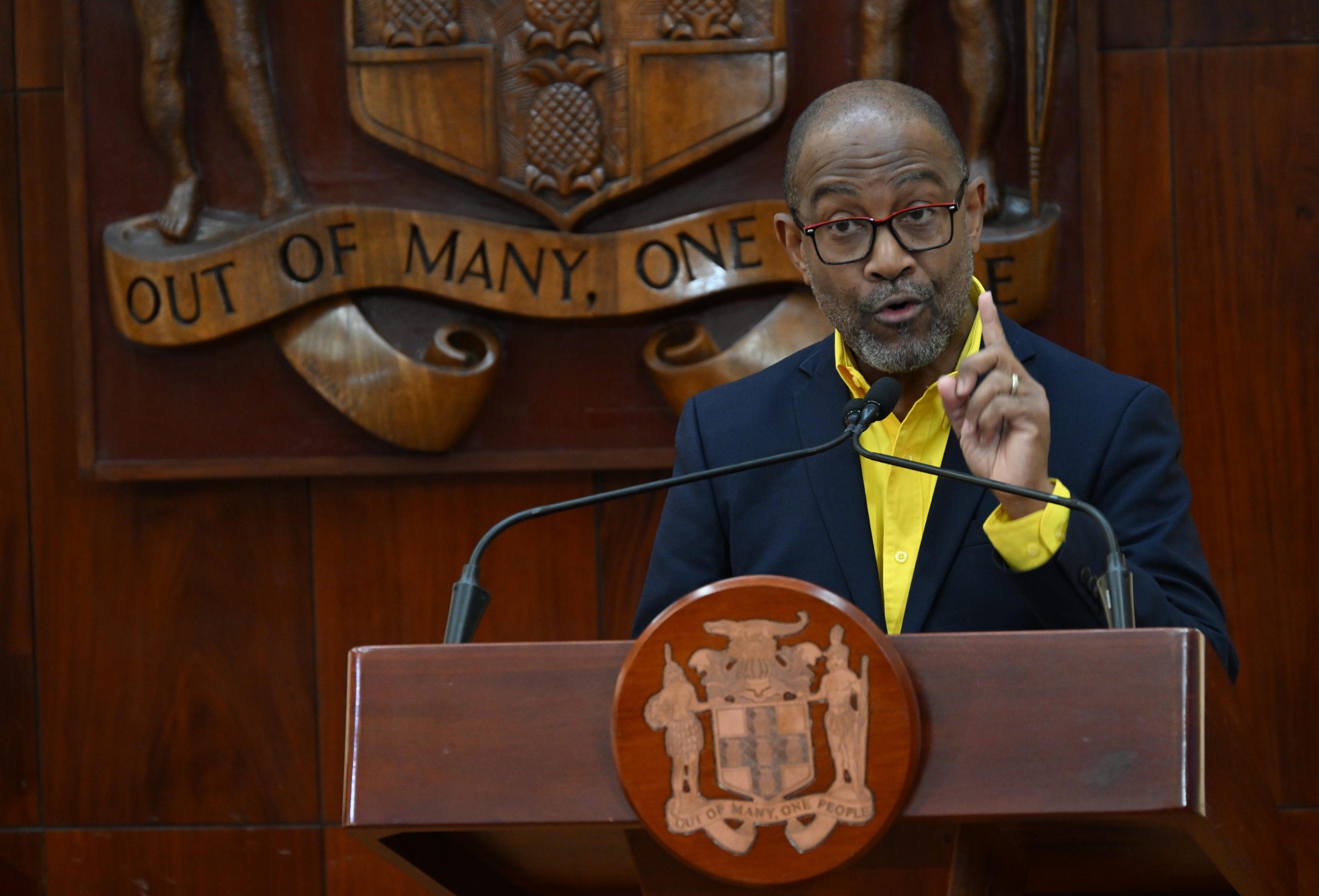 Director of the Meteorological Service of Jamaica, Evan Thompson, addressing Friday’s (Oct. 24) special press briefing at the Office of the Prime Minister.